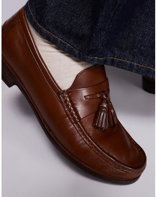 Walk London Blue Tino Tassel Loafers for men