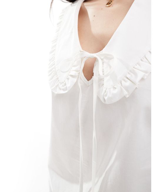 Robe courte en popeline ASOS en coloris White