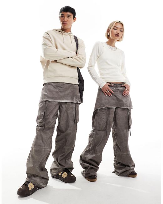 Collusion White Unisex Iconic Utility Trousers With Removable Skirt