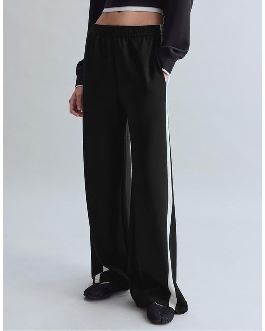 Stradivarius Blue Soft-touch Wide-leg jogger Trousers With Side Band