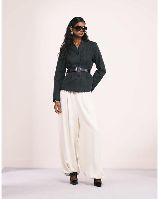 ONLY Black Wool Look Structured Button Up Coat
