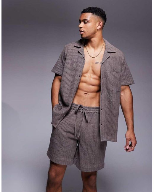 South Beach Blue Knitted Beach Short for men