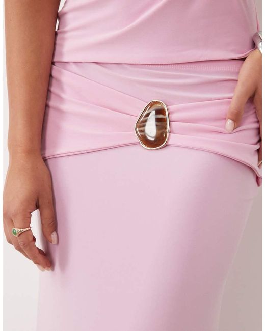 ASOS Pink Co-Ord Maxi Skirt With Hardware Detail