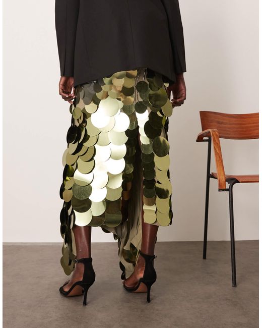 Jupe longue à ourlet droit avec ornements linéaires ondulés ARRANGE en coloris Natural