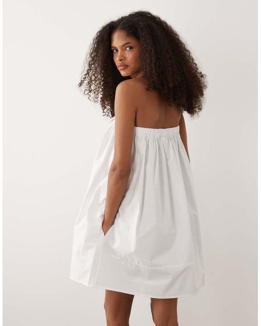 ASOS White Bandeau Trapeze Mini Dress