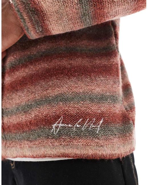 River Island Red Brushed Stripe Cardigan for men