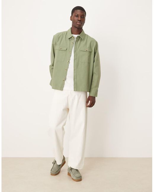 Cotton On Green Boxy Overshirt for men