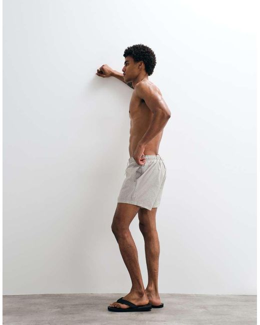 Jack & Jones White Seersucker Stripe Swim Shorts for men