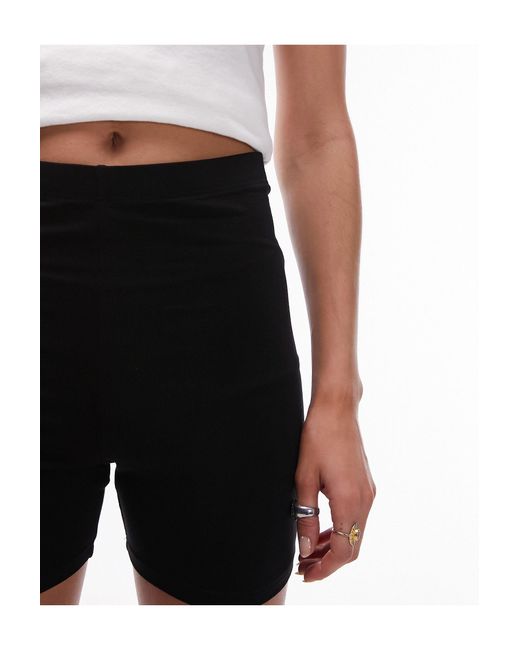TOPSHOP Black – verkürzte leggings-shorts