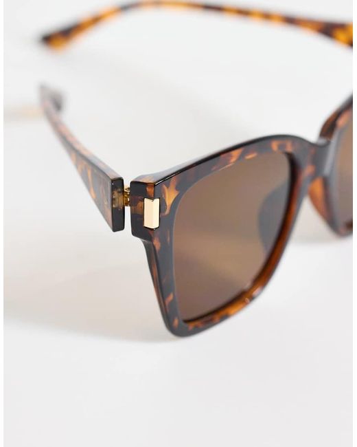 Pieces Brown Square Fram Cat Eye Sunglasses