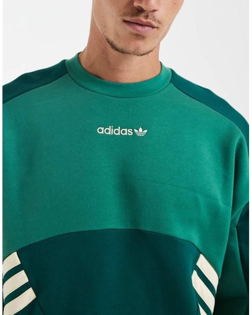 Adidas Originals Green Munich 93 Crew Neck Sweatshirt for men