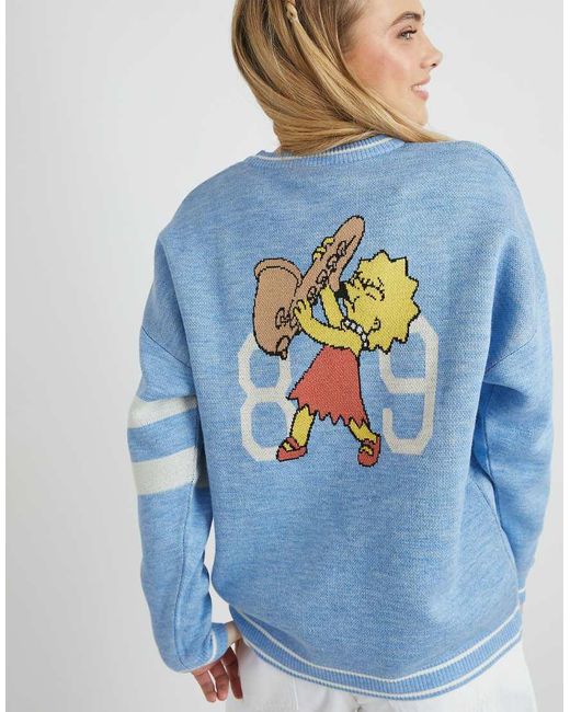 Skinnydip London Blue London The Simpsons Bart & Lisa Varsity Knitted Jumper