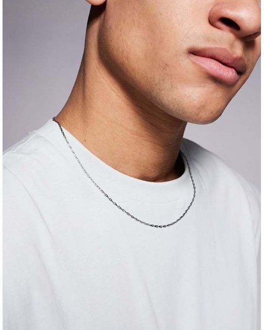 Collar De Cadena De Acero Inoxidable Resistente Al Agua De ASOS de hombre de color White