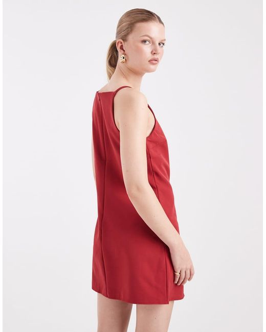 Vero Moda Red Cami Strap Racer Fitted Mini Dress
