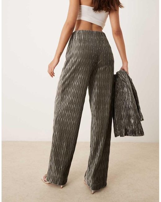 Y.A.S Natural High Waisted Textured Velvet Trousers Co-Ord