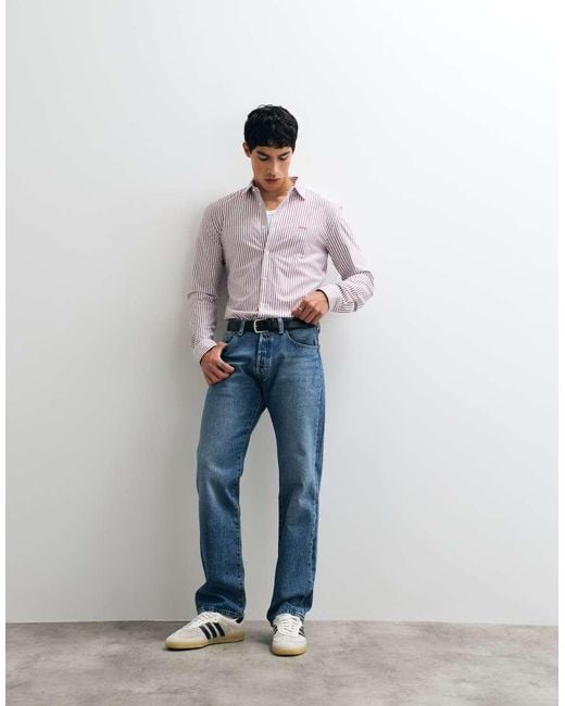 Boss Purple My Soft Stripe Slim Fit Shirt for men