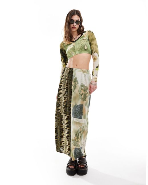 Reclaimed (vintage) Metallic Revived X Glass Onion Maxi Skirt