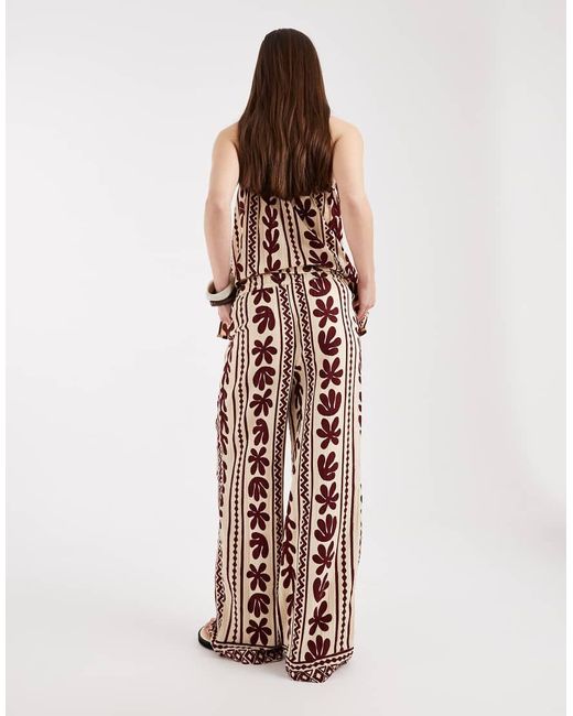 New Look White Co-ord Patterned Trousers