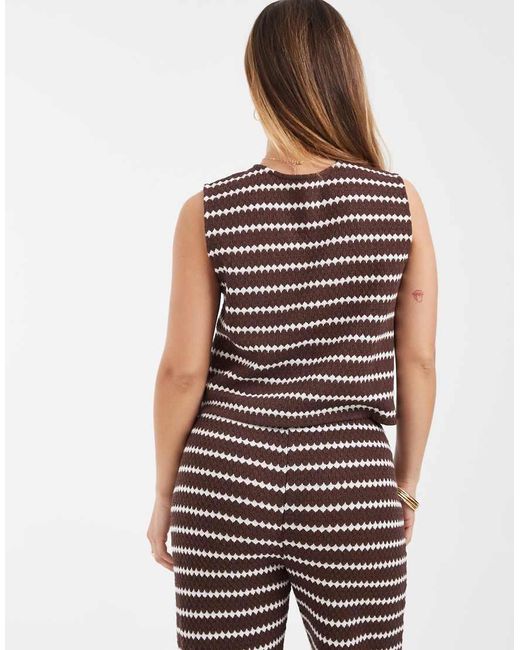 Only Petite Brown Knit Vest Co-ord