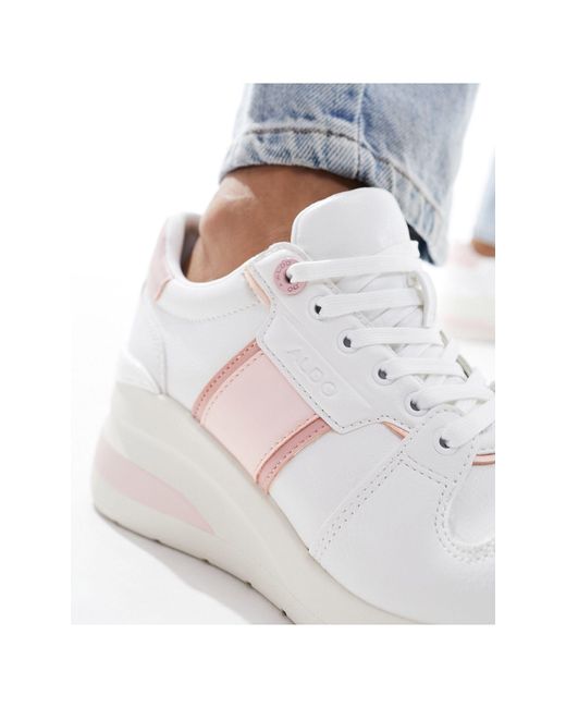 Abnerry - sneakers bianche e rosa con zeppa di ALDO in Blue