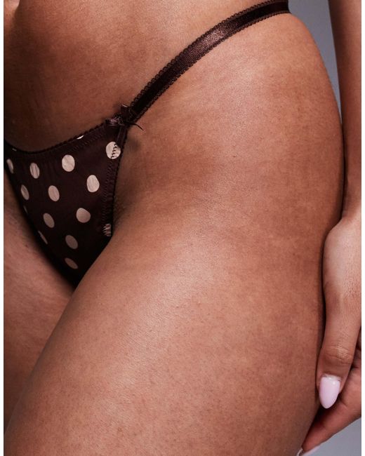 ASOS Gray Shay Polka Dot Lingerie Thong