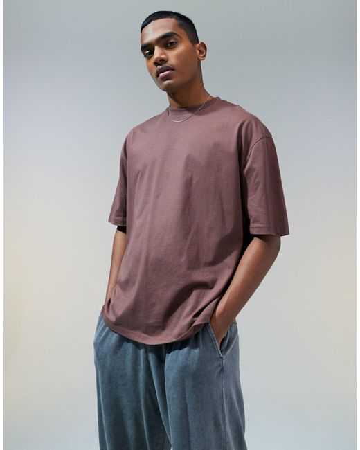 T-shirt oversize - marron foncé ASOS pour homme en coloris Multicolor