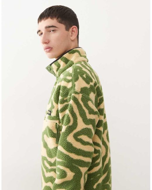 Columbia Green Helvetia Half Snap Fleece Swirl Print for men