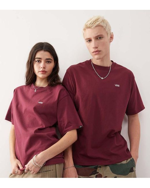 Vans T-Shirt Met Logo Op Linkerborst in het Red