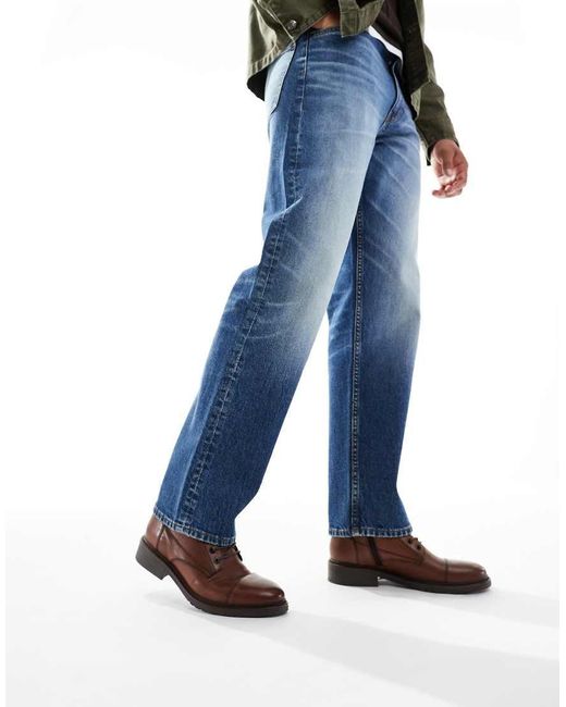 Jack & Jones Brown Leather Lace Up Boot for men