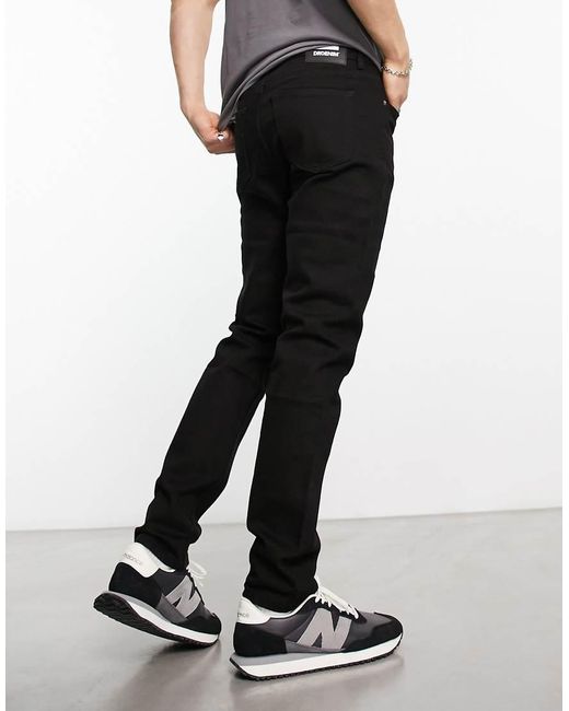 Dr. Denim Black Clark Slim Jeans for men