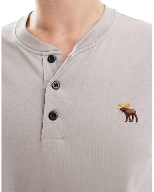 Abercrombie & Fitch Blue 5 Pack Icon Logo Henley T-shirt for men