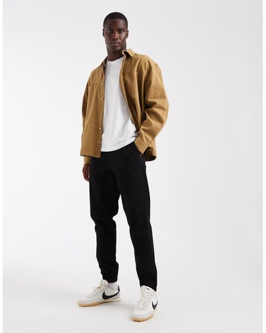 Jack & Jones Black Slim Fit Cuffed joggers for men