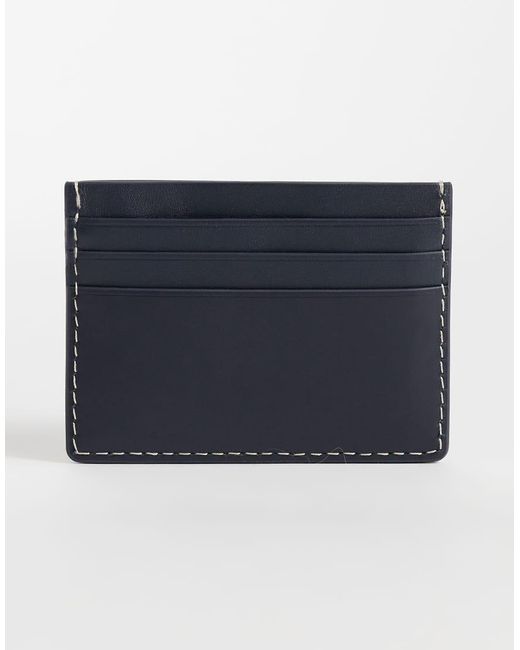 Tommy Hilfiger Blue Micro Embossed Flag Logo Cardholder for men