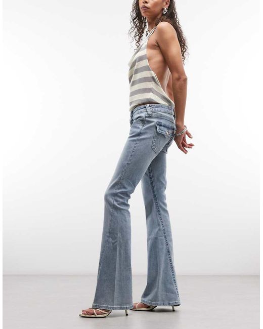 True Religion Blue Joey Low Rise Flare Jeans