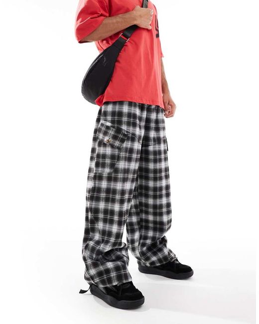 Collusion White Baggy Trousers for men