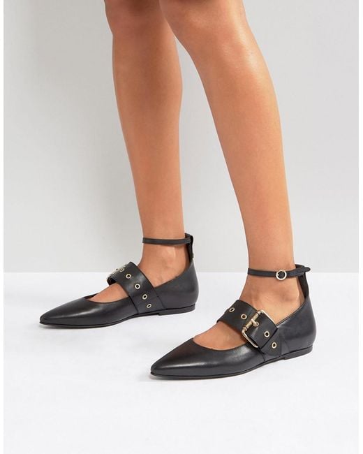 Tommy Hilfiger Gigi Hadid Leather Ballerina Shoe Black | Lyst Australia