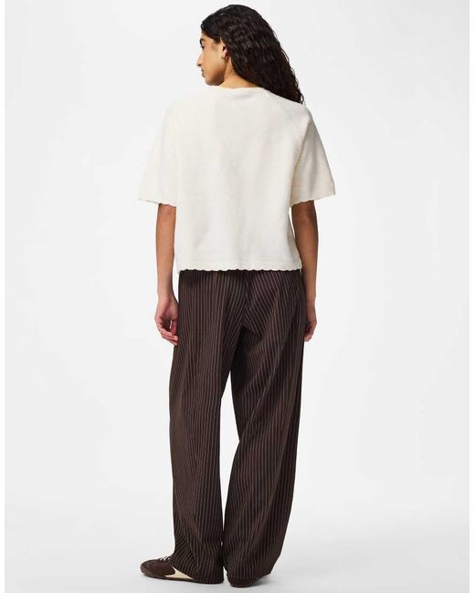 Pieces White Knitted Cardigan