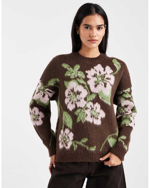 Miss Selfridge Multicolor Floral Knitted Jumper
