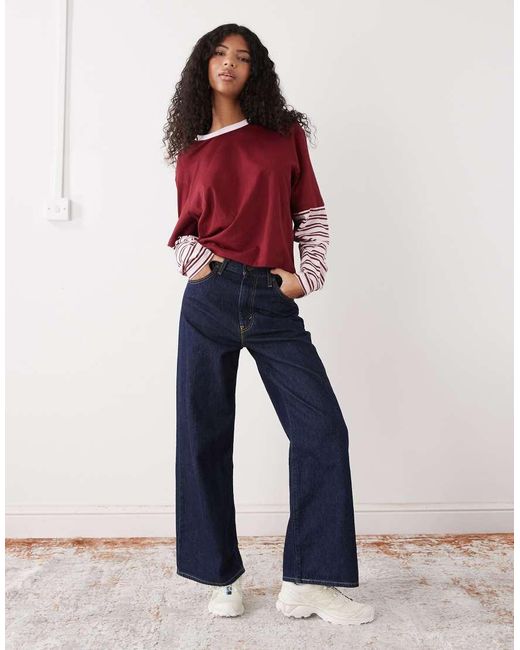 Collusion Red Double Layer Long Sleeve Tshirt