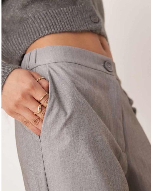 ASOS Natural Petite Tailored Relaxed Straight Leg Pants