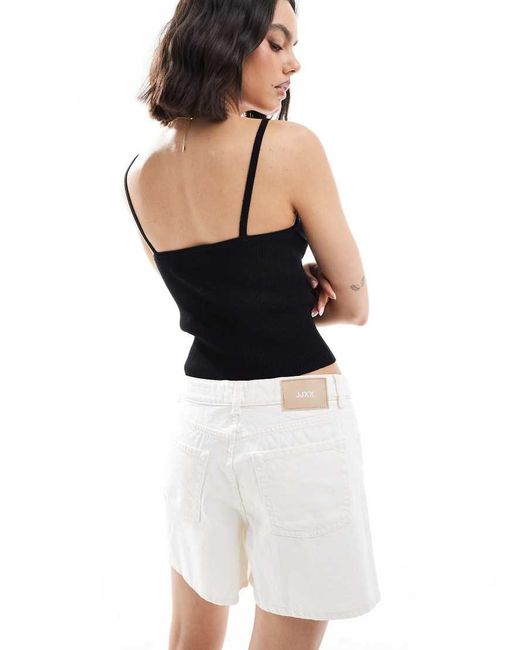 JJXX White Denim Mom Shorts