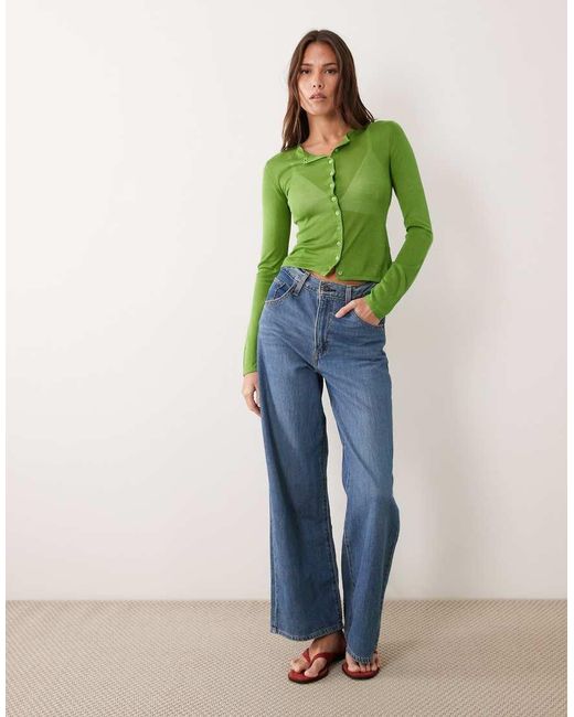 ASOS Green Sheer Second Skin Cardigan