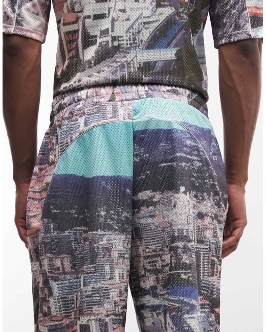Good For Nothing Multicolor Jersey Shorts With All-over (part Of A Set)-multi for men