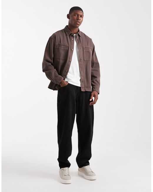 ASOS Oversized Overhemd in het Brown voor heren