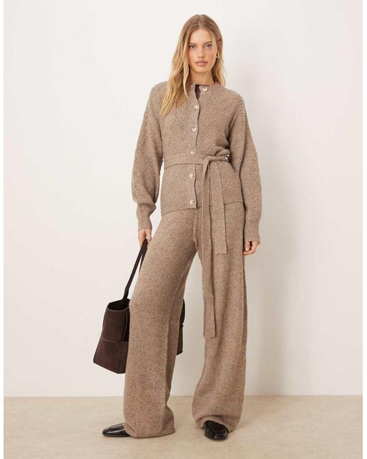 Y.A.S Natural Wide Leg Knitted Pants