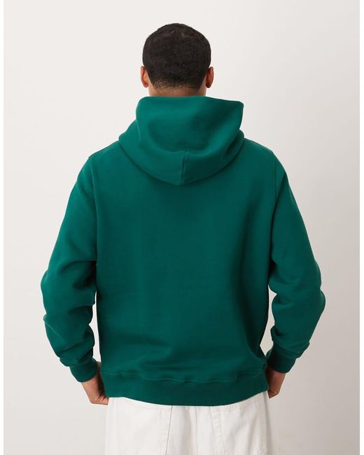Abercrombie & Fitch Green Premium Chest Logo Front Pocket Hoodie for men