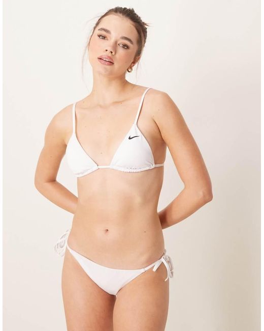 Nike White Nike Essential Triangle Bikini Top