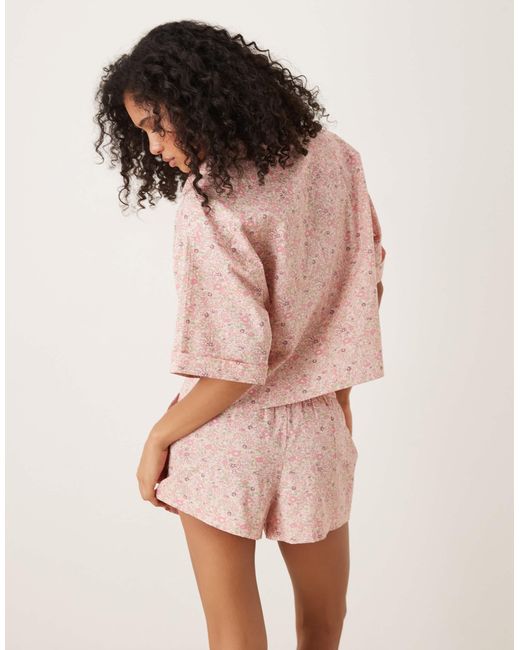 Georgie - short tissé à petites fleurs vintage à assortir-pas ASOS en coloris Pink