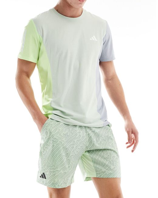 Adidas Originals Green Adidas Tennis Heat.rdy Pro Printed Ergo 7-inch Shorts for men