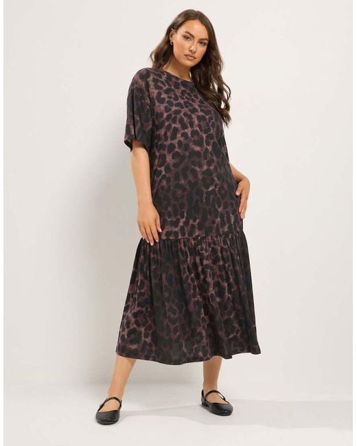 Yours Clothing Black Drop Waist Maxi Dress